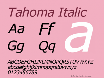 Tahoma Italic Version 1.1图片样张