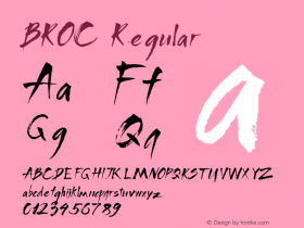 BROC Regular Version 1.001;Fontself Maker 3.5.4图片样张