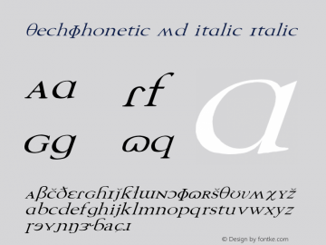 TechPhonetic Wd italic Italic Unknown Font Sample
