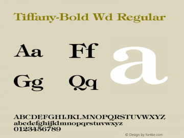 Tiffany-Bold Wd Regular Unknown Font Sample