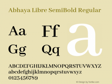 Abhaya Libre SemiBold Version 1.050 ; ttfautohint (v1.6)图片样张