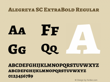 Alegreya SC ExtraBold Version 2.003; ttfautohint (v1.6)图片样张