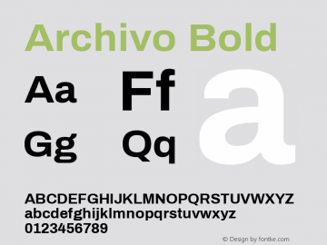 Archivo Bold Version 1.002图片样张