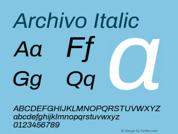 Archivo Italic Version 1.002图片样张