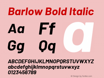 Barlow Bold Italic Version 1.408图片样张