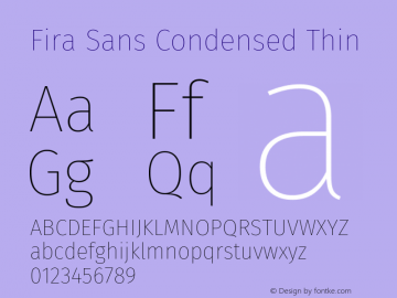 Fira Sans Condensed Thin Version 4.203图片样张