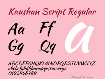 KaushanScript-Regular Version 1.002; ttfautohint (v1.4.1)图片样张