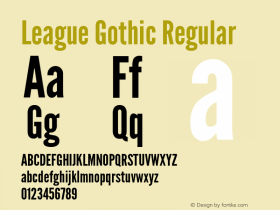 League Gothic Version 001.001图片样张