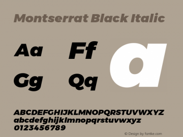 Montserrat Black Italic Version 6.001图片样张