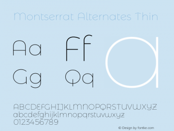 Montserrat Alternates Thin Version 6.001图片样张