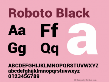 Roboto Black Version 1.00000; 2011图片样张