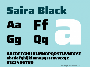 Saira Black Version 0.072图片样张