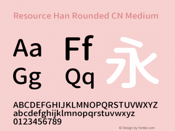 Resource Han Rounded CN Medium 0.990图片样张