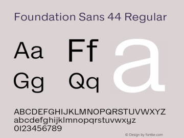 FoundationSans44-Regular Version 1.001图片样张
