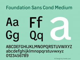 FoundationSansCond-Medium Version 1.001图片样张