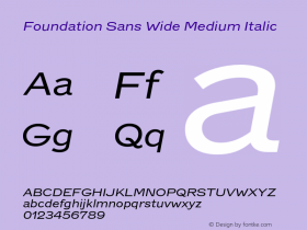 FoundationSansWide-MediumItalic Version 1.001图片样张