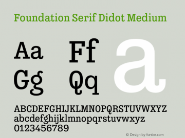 FoundationSerifDidot-Medium Version 1.001图片样张