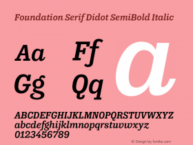 FoundationSerifDidot-SemiBoldItalic Version 1.001图片样张