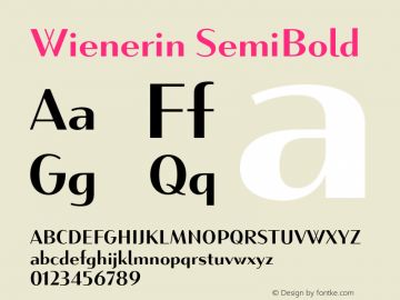 Wienerin SemiBold Version 1.000;FEAKit 1.0图片样张