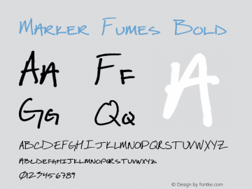 Marker Fumes Bold Version 1.00 July 18, 2006, initial release图片样张