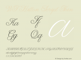 WT Hilton Script Thin Version 1.000;hotconv 1.0.109;makeotfexe 2.5.65596图片样张