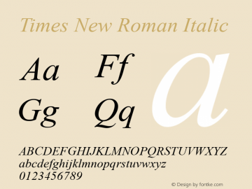 Times New Roman Italic Version 7.04图片样张