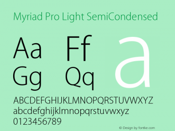 Myriad Pro Light SemiCondensed Version 1.003;November 2, 2020;FontCreator 11.5.0.2427 64-bit图片样张