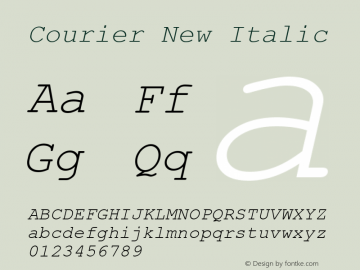 Courier New Italic Version 6.93图片样张