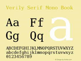 Verily Serif Mono Book Version Release 1.10图片样张