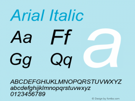 Arial Italic Version 7.02图片样张