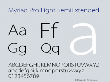 Myriad Pro Light SemiExtended Version 1.006;November 2, 2020;FontCreator 11.5.0.2427 64-bit图片样张