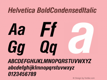 Helvetica-BoldCondensedItalic 4.0图片样张