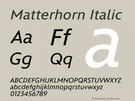 Matterhorn-Italic Version 1.009图片样张