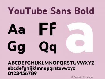 YouTube Sans Bold Version 3.000; ttfautohint (v1.8.2)图片样张