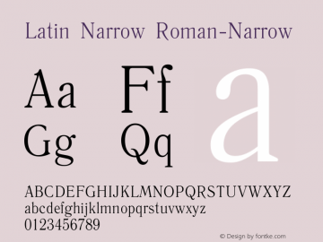 Latin Narrow Roman-Narrow Version 37 - 7.09.2006 Font Sample