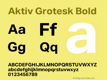 Aktiv Grotesk Bold Version 3.020图片样张