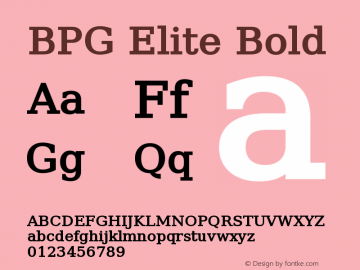BPG Elite Bold Version 2.0; 2006; initial release图片样张
