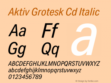 Aktiv Grotesk Cd Italic Version 3.020图片样张