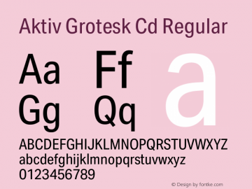 Aktiv Grotesk Cd Regular Version 3.020图片样张