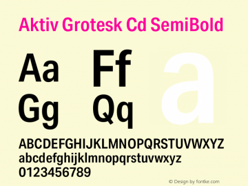 Aktiv Grotesk Cd SemiBold Version 3.020图片样张