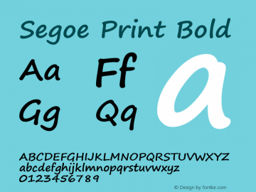 Segoe Print Bold Version 5.00图片样张
