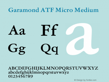 Garamond ATF Micro Medium Version 1.007;PS 1.006;hotconv 1.0.81;makeotf.lib2.5.63406图片样张