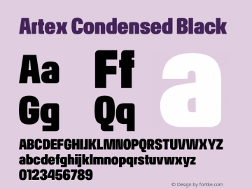 ArtexCondensed-Black Version 1.005图片样张