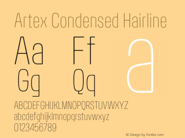 ArtexCondensed-Hairline Version 1.005图片样张