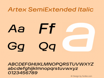 ArtexSemiExtended-Italic Version 1.005图片样张