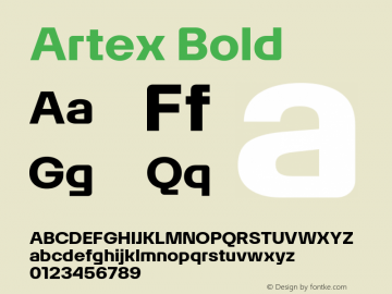 Artex Bold Version 1.005图片样张