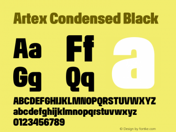 Artex Condensed Black Version 1.005图片样张