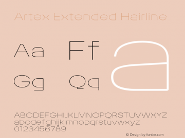 Artex Extended Hairline Version 1.005图片样张
