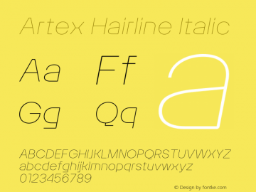 Artex Hairline Italic Version 1.005图片样张