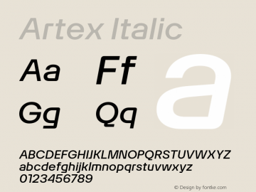 Artex Italic Version 1.005图片样张